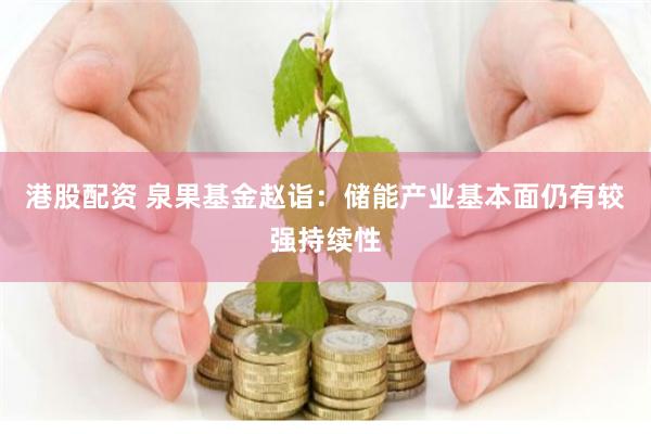港股配资 泉果基金赵诣：储能产业基本面仍有较强持续性